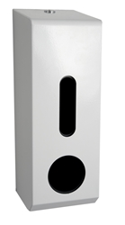 Standard 3 Roll Tissue Dispenser  -  White Metal 